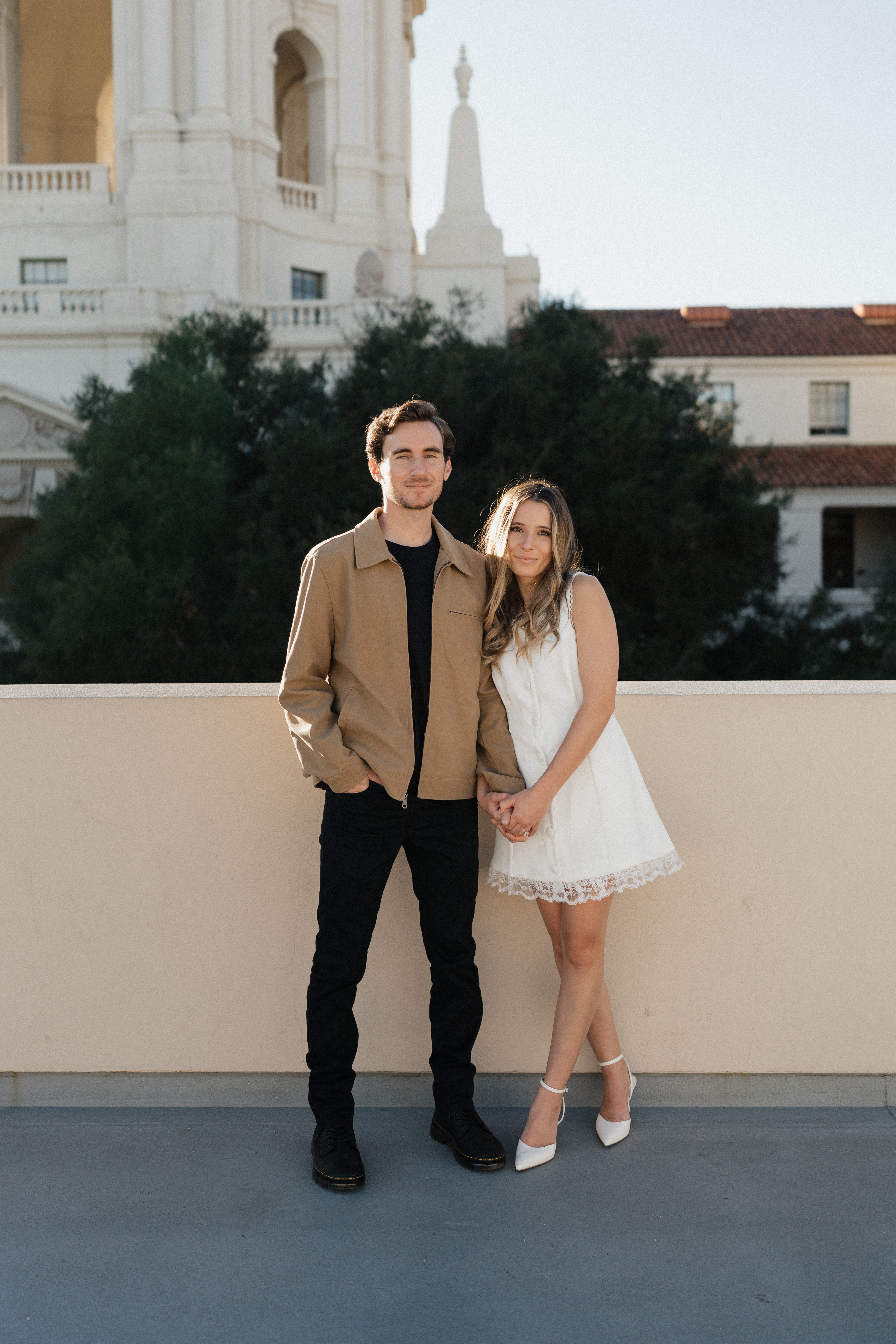 Standing together on the terrace